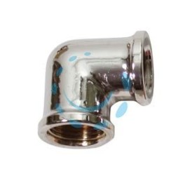 GOMITO FEMMINA FEMMINA OTTONE CROMATO - FF 1/2"