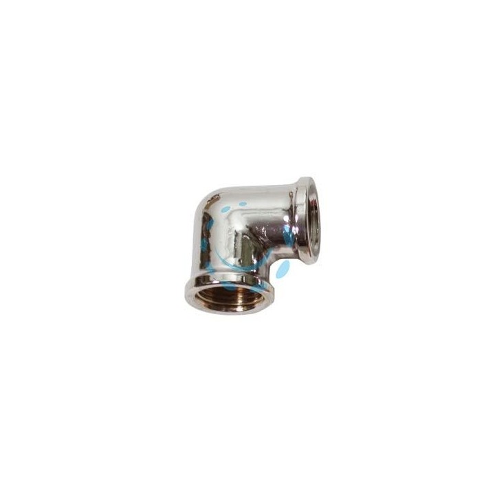 GOMITO FEMMINA FEMMINA OTTONE CROMATO - FF 1/2"