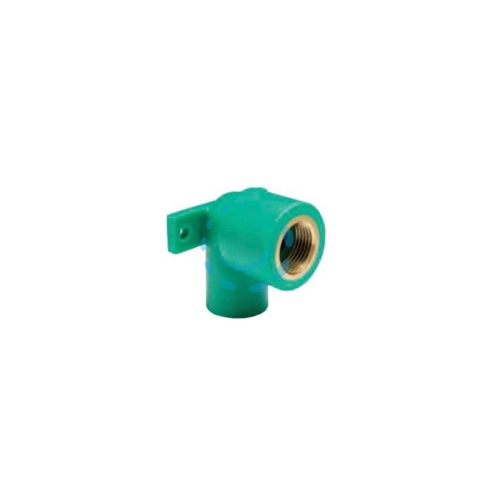 CURVA 90° CON STAFFA FILETTATA FEMMINA IN PPR PN25 - F ø mm.20x1/2"