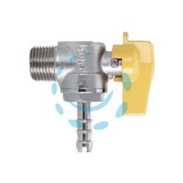 RUBINETTO GAS MASCHIO 1/2" PER GPL a squadro con portagomma ø mm.10