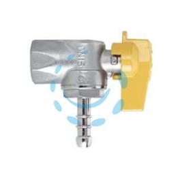 RUBINETTO GAS FEMMINA 1/2" PER GPL a squadro con portagomma ø mm.10