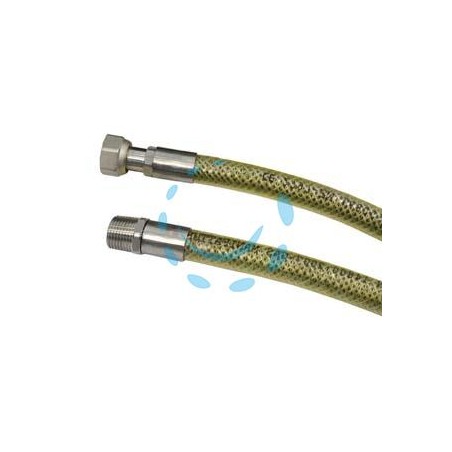 TUBO GAS FLESSIBILE IN ACCIAIO INOX CON GUANINA MF - cm.50