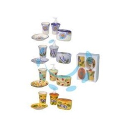 SET BAGNO IN CERAMICA DECORATA COLORATA 