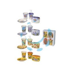 SET BAGNO IN CERAMICA DECORATA COLORATA 