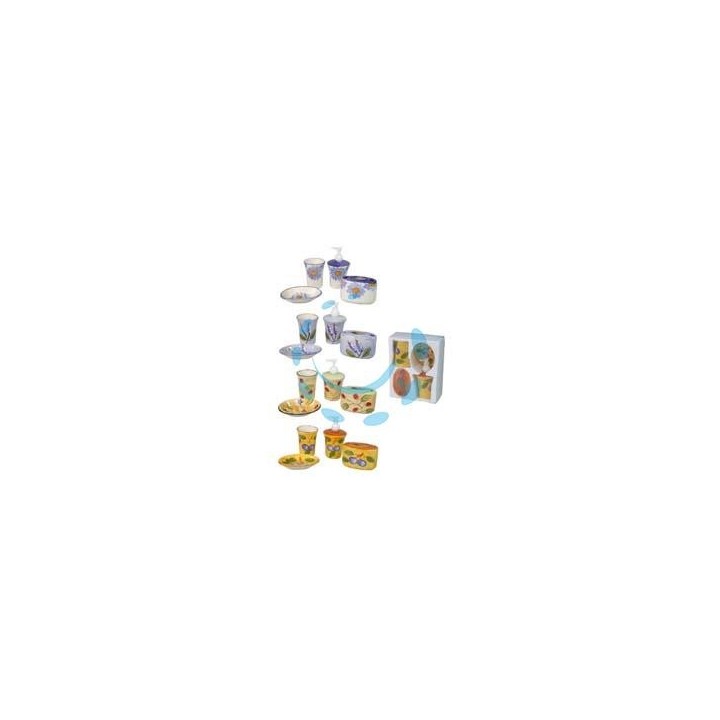 SET BAGNO IN CERAMICA DECORATA COLORATA 