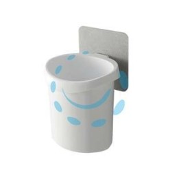PORTASPAZZOLINO BAGNO IN ABS - mm.100x90x134 - colore bianco