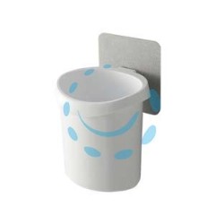 PORTASPAZZOLINO BAGNO IN ABS - mm.100x90x134 - colore bianco