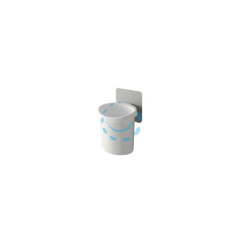 PORTASPAZZOLINO BAGNO IN ABS - mm.100x90x134 - colore bianco