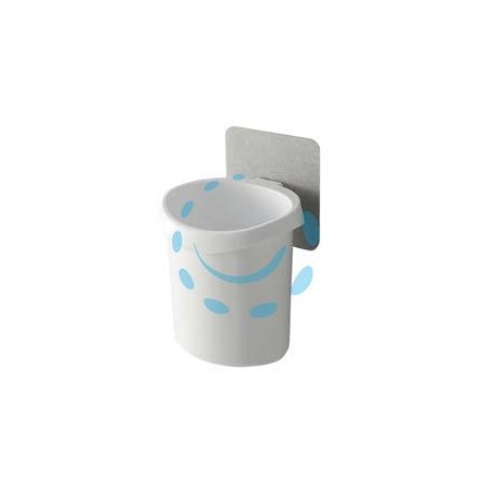 PORTASPAZZOLINO BAGNO IN ABS - mm.100x90x134 - colore bianco