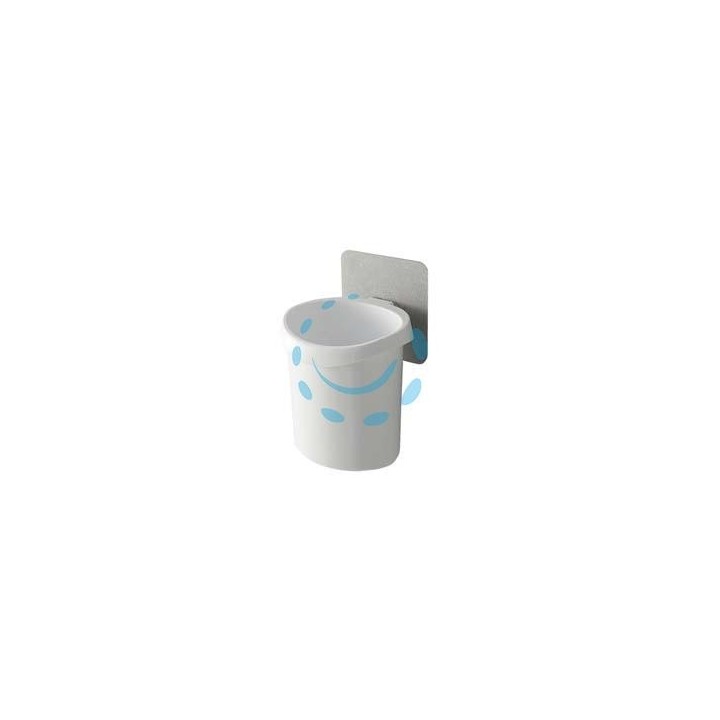PORTASPAZZOLINO BAGNO IN ABS - mm.100x90x134 - colore bianco