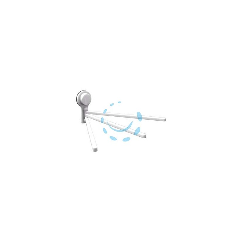 PORTA ASCIUGAMANO TRE BRACCI IN ABS - mm.337x66x140 - colore bianco 