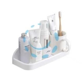 MENSOLA BAGNO RETTANGOLARE IN PP - mm.294x110x70 - colore bianco