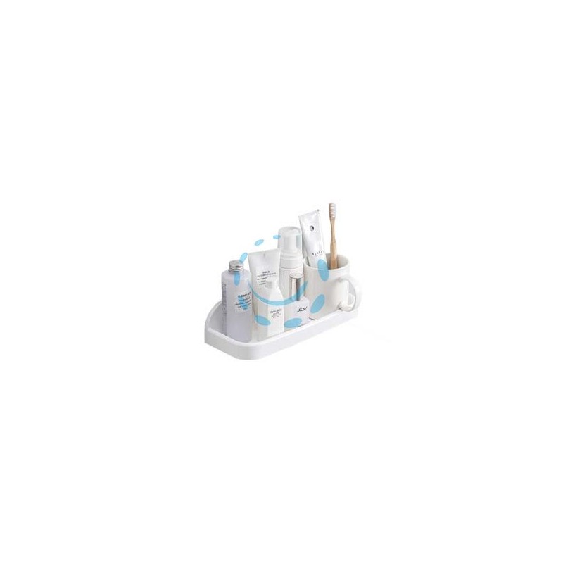 MENSOLA BAGNO RETTANGOLARE IN PP - mm.294x110x70 - colore bianco