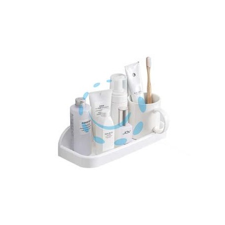 MENSOLA BAGNO RETTANGOLARE IN PP - mm.294x110x70 - colore bianco
