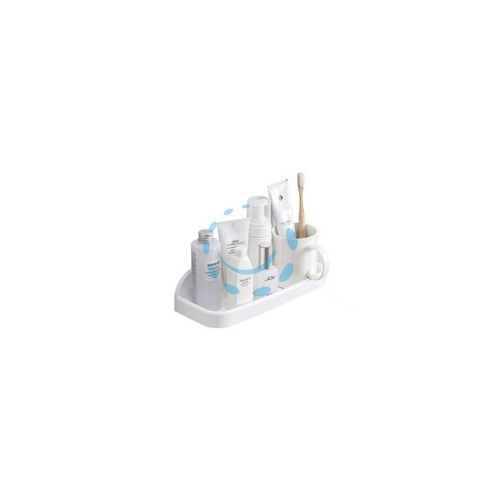 MENSOLA BAGNO RETTANGOLARE IN PP - mm.294x110x70 - colore bianco