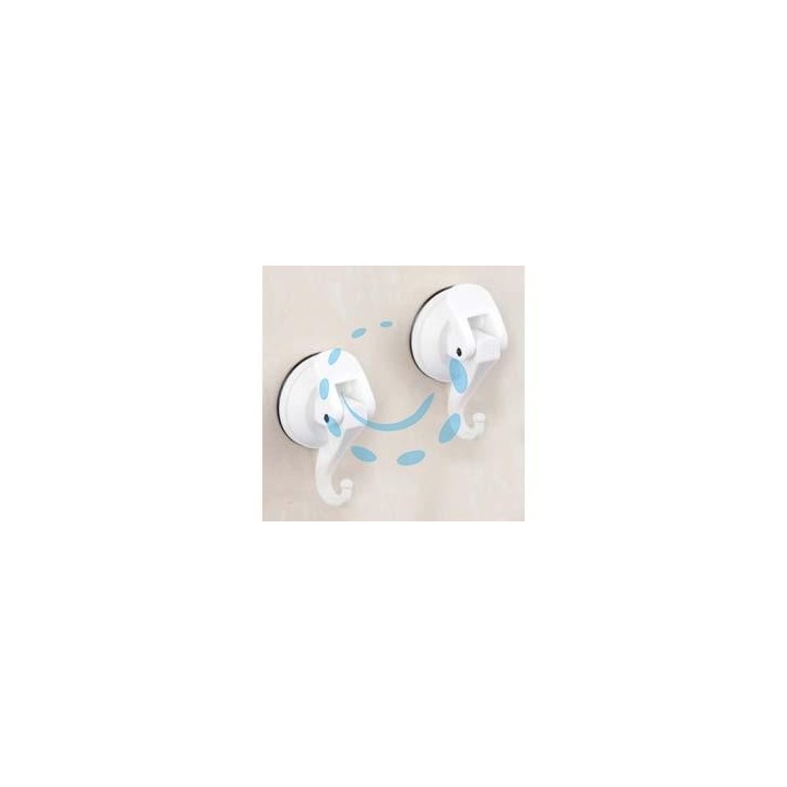 GANCIO BAGNO CLIP 2 PZ. - mm.46x31x75 - colore bianco 