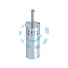 PORTASCOPINO WC VENTO IN ACCIAIO INOX - ø mm.102x375h.