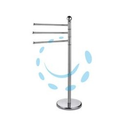 PORTA ASCIUGAMANI A PIANTANA IN ACCIAIO INOX - base ø cm.29 - altezza totale cm.90