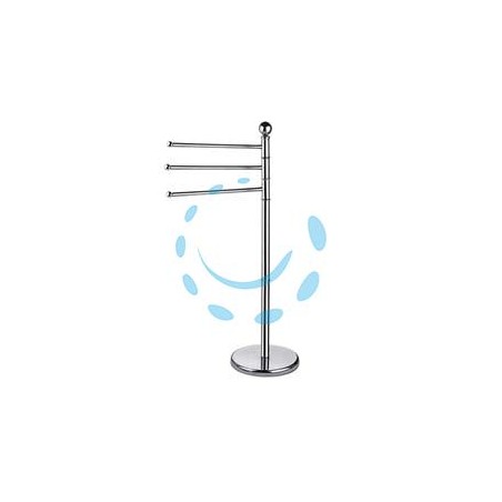 PORTA ASCIUGAMANI A PIANTANA IN ACCIAIO INOX - base ø cm.29 - altezza totale cm.90