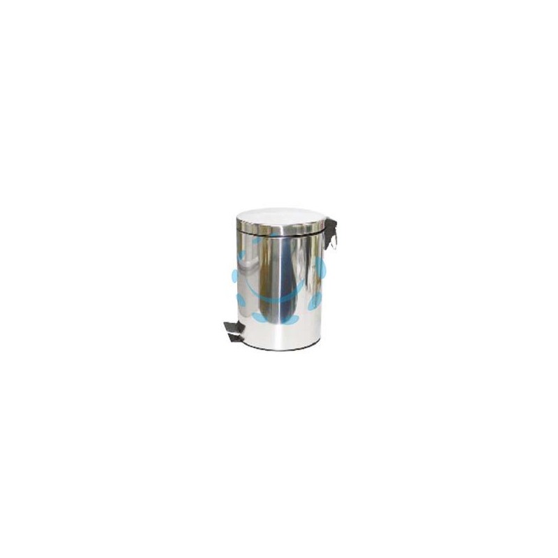 PATTUMIERA IN ACCIAIO INOX CON PEDALE - lt.5 cm.20,5x27,8h.