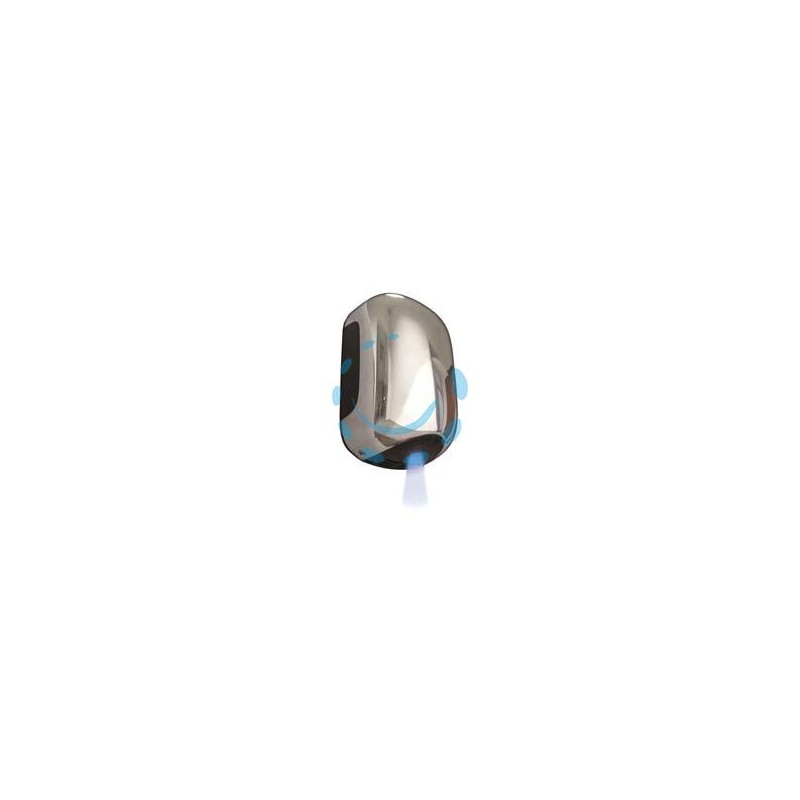 ASCIUGAMANI ELETTRICO MINI-JET IN ABS CROMATO 900W - cm.15,6x9,9x23,8h.