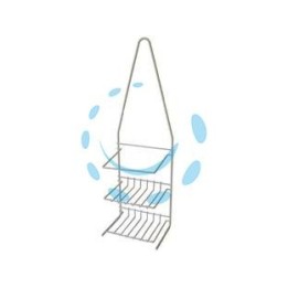 MENSOLA BAGNO CUCINA SUPPORTO A 2 PIANI PER DOCCIA ELLIPSE - cm.14x10x45