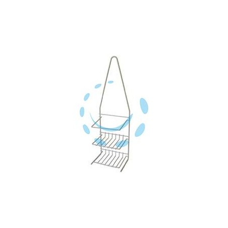 MENSOLA BAGNO CUCINA SUPPORTO A 2 PIANI PER DOCCIA ELLIPSE - cm.14x10x45