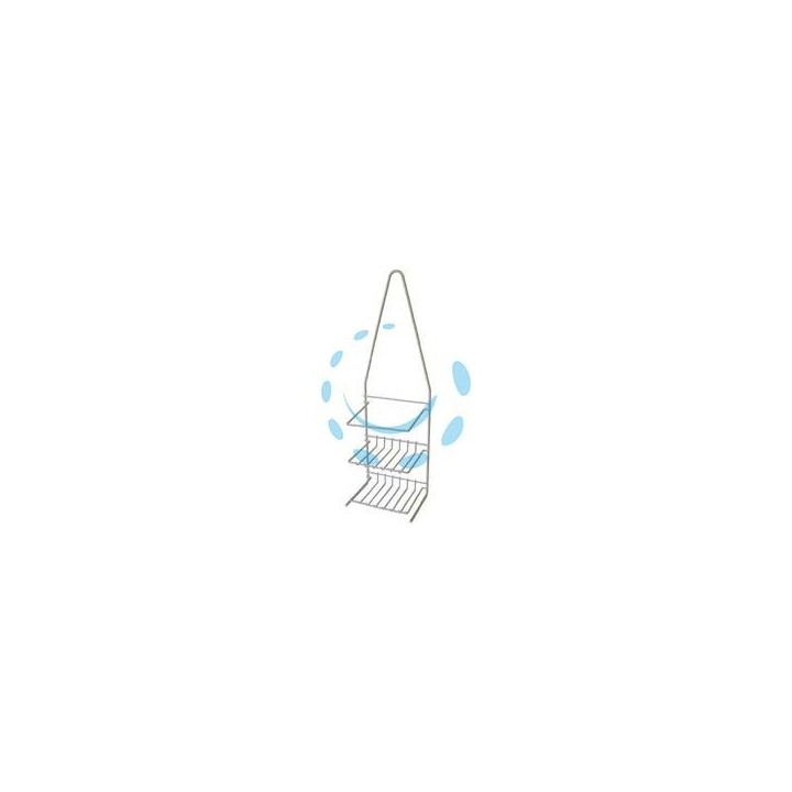 MENSOLA BAGNO CUCINA SUPPORTO A 2 PIANI PER DOCCIA ELLIPSE - cm.14x10x45