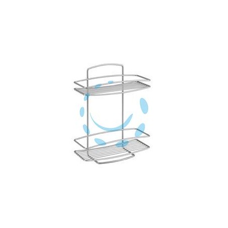 MENSOLA BAGNO CUCINA RETTANGOLARE A 2 PIANI SERIE ONDA - cm.26x11x35