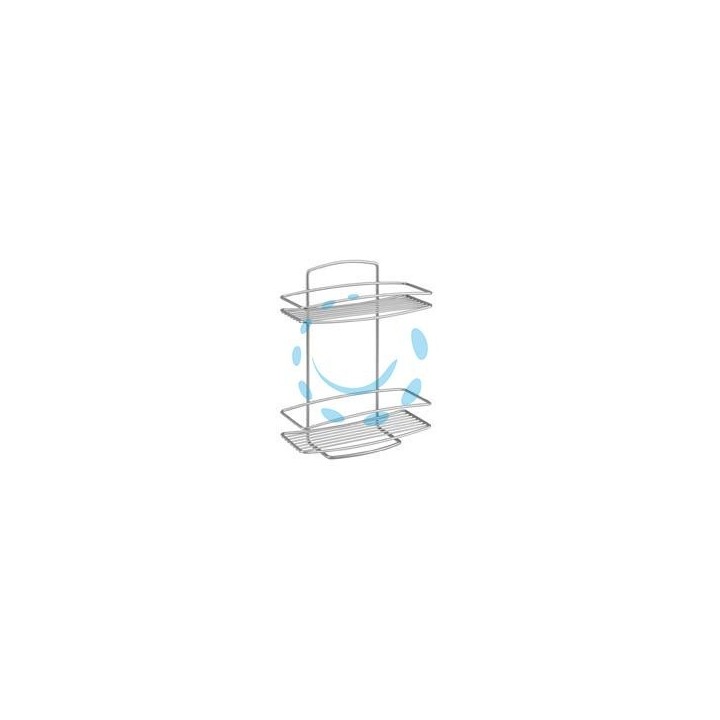MENSOLA BAGNO CUCINA RETTANGOLARE A 2 PIANI SERIE ONDA - cm.26x11x35