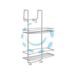 MENSOLA BAGNO CUCINA A 2 PIANI PER DOCCIA A SELLA SERIE ONDA - cm.26x20x58