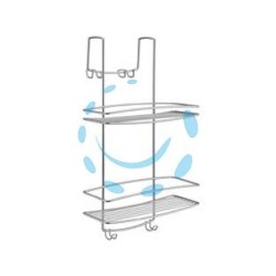 MENSOLA BAGNO CUCINA A 2 PIANI PER DOCCIA A SELLA SERIE ONDA - cm.26x20x58