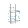 MENSOLA BAGNO CUCINA A 2 PIANI PER DOCCIA A SELLA SERIE ONDA - cm.26x20x58