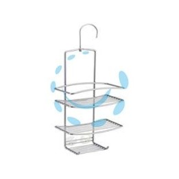 MENSOLA BAGNO CUCINA SUPPORTO PER DOCCIA A 3 PIANI SERIE ONDA - cm.18x11x38/48