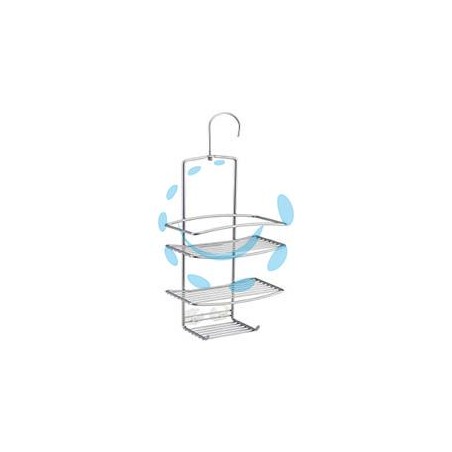 MENSOLA BAGNO CUCINA SUPPORTO PER DOCCIA A 3 PIANI SERIE ONDA - cm.18x11x38/48