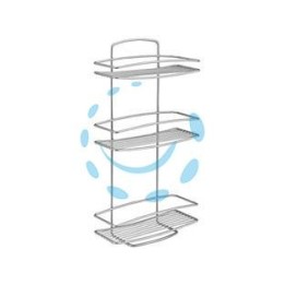 MENSOLA BAGNO CUCINA RETTANGOLARE A 3 PIANI SERIE ONDA - cm.26x11x53