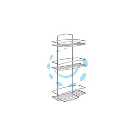 MENSOLA BAGNO CUCINA RETTANGOLARE A 3 PIANI SERIE ONDA - cm.26x11x53