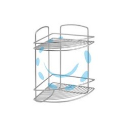 MENSOLA BAGNO CUCINA ANGOLARE A 2 PIANI SERIE ONDA - cm.22x22x35