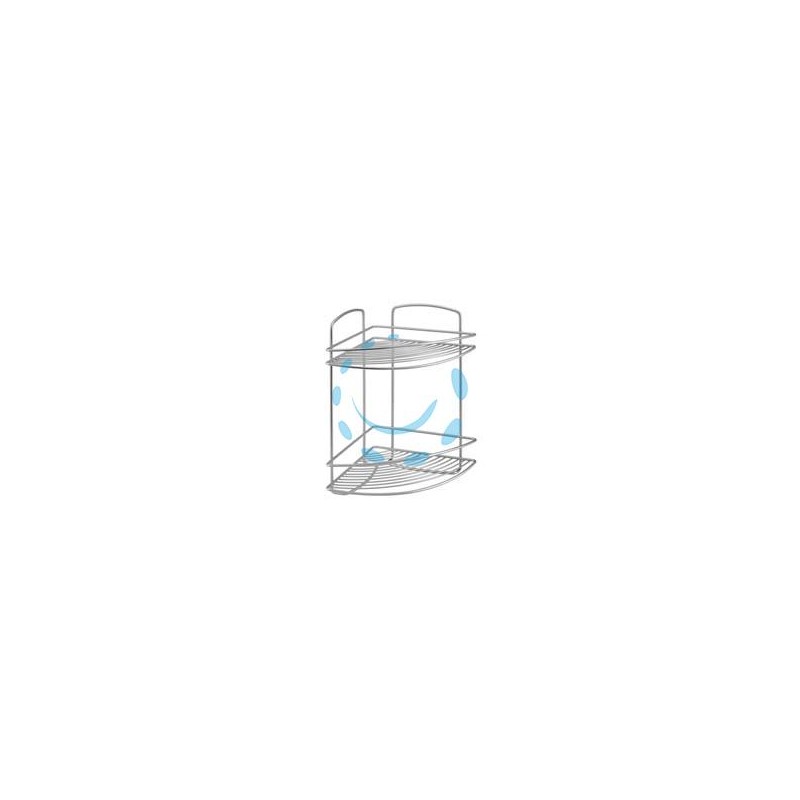 MENSOLA BAGNO CUCINA ANGOLARE A 2 PIANI SERIE ONDA - cm.22x22x35