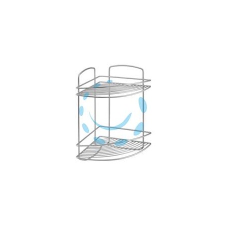 MENSOLA BAGNO CUCINA ANGOLARE A 2 PIANI SERIE ONDA - cm.22x22x35
