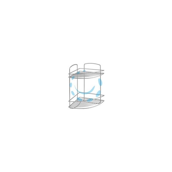 MENSOLA BAGNO CUCINA ANGOLARE A 2 PIANI SERIE ONDA - cm.22x22x35