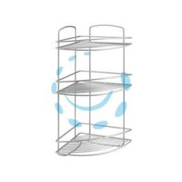 MENSOLA BAGNO CUCINA ANGOLARE A 3 PIANI SERIE ONDA - cm.22x22x53