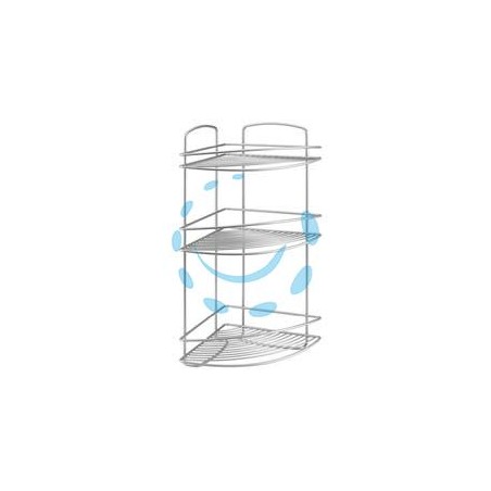 MENSOLA BAGNO CUCINA ANGOLARE A 3 PIANI SERIE ONDA - cm.22x22x53