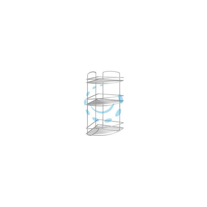 MENSOLA BAGNO CUCINA ANGOLARE A 3 PIANI SERIE ONDA - cm.22x22x53