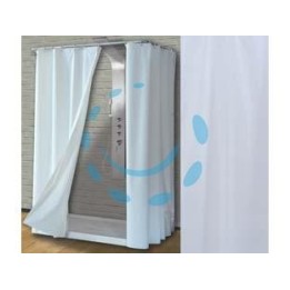 TENDA PER DOCCIA IN PEVA "TINTA UNITA" COLORE BIANCO - cm.120x200h.