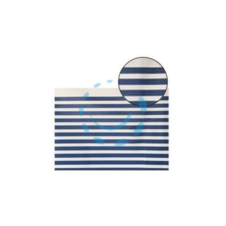 TENDA DOCCIA PEVA BIANCA/BLU "STRISCIA" - cm 120x200