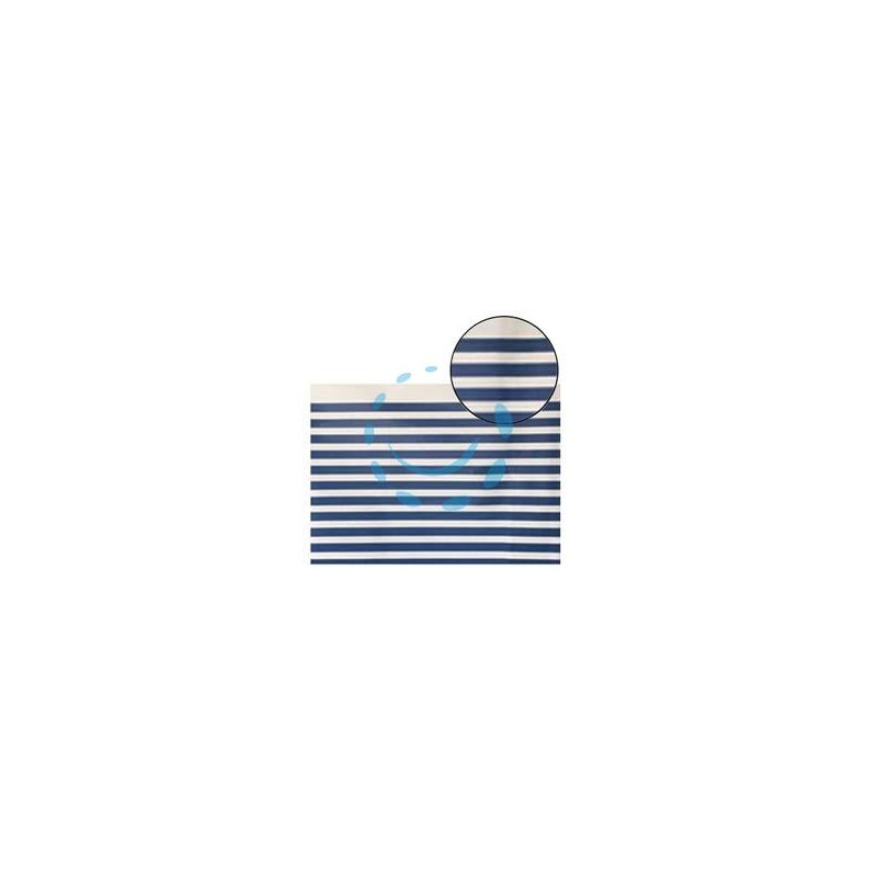 TENDA DOCCIA PEVA BIANCA/BLU "STRISCIA" - cm 180x200