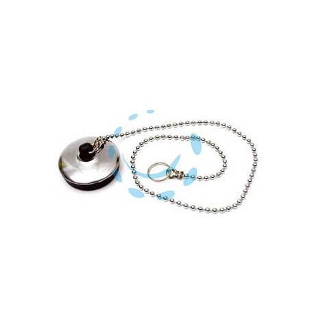 TAPPO CON CATENA A PERLINE E ANELLO - ø mm.52 per lavello