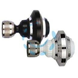 ROMPIGETTO DOPPIO SNODO A VITE DE LUXE CON DOCCETTA 2585 - art.2585/50S cromato/bianco