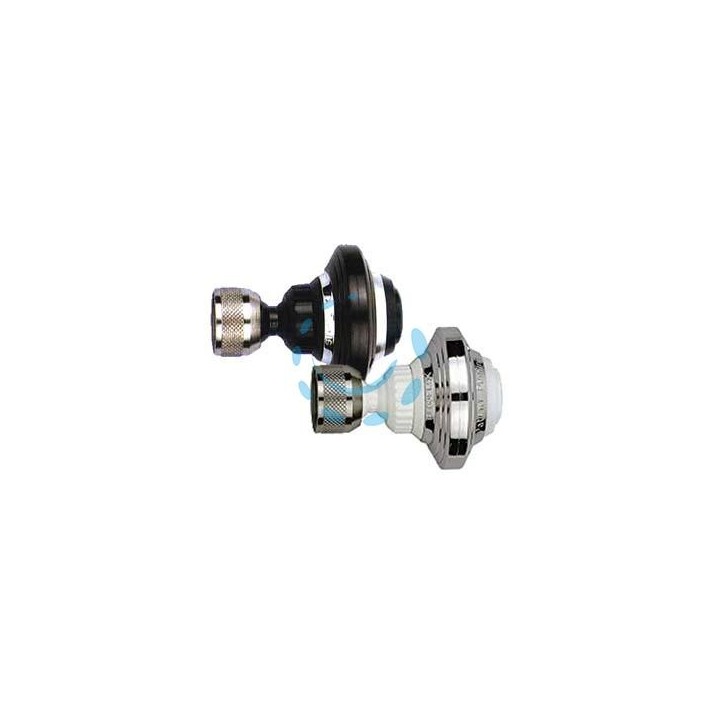 ROMPIGETTO DOPPIO SNODO A VITE DE LUXE CON DOCCETTA 2585 - art.2585/50S cromato/bianco
